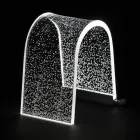 Przezroczysta akrylowa kryształowa lampa stołowa z grawerowaną dekoracją - Bertella Viadurini