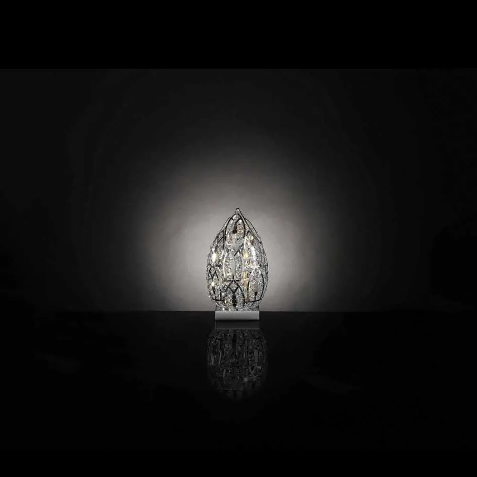 Projekt lampa stołowa w kształcie kryształu i stali Jajko Viadurini
