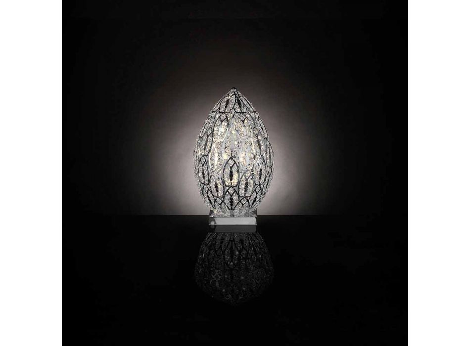 Projekt lampa stołowa w kształcie kryształu i stali Jajko Viadurini