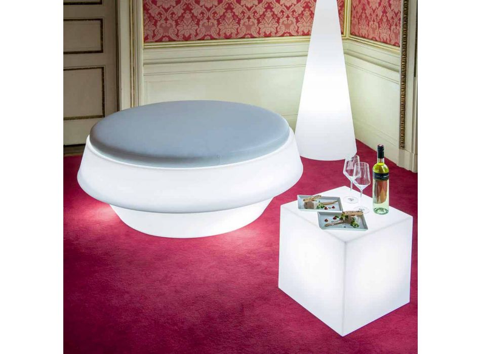 Lampa stołowa i podłogowa Slide Biała jasna kostka wykonana we Włoszech Viadurini