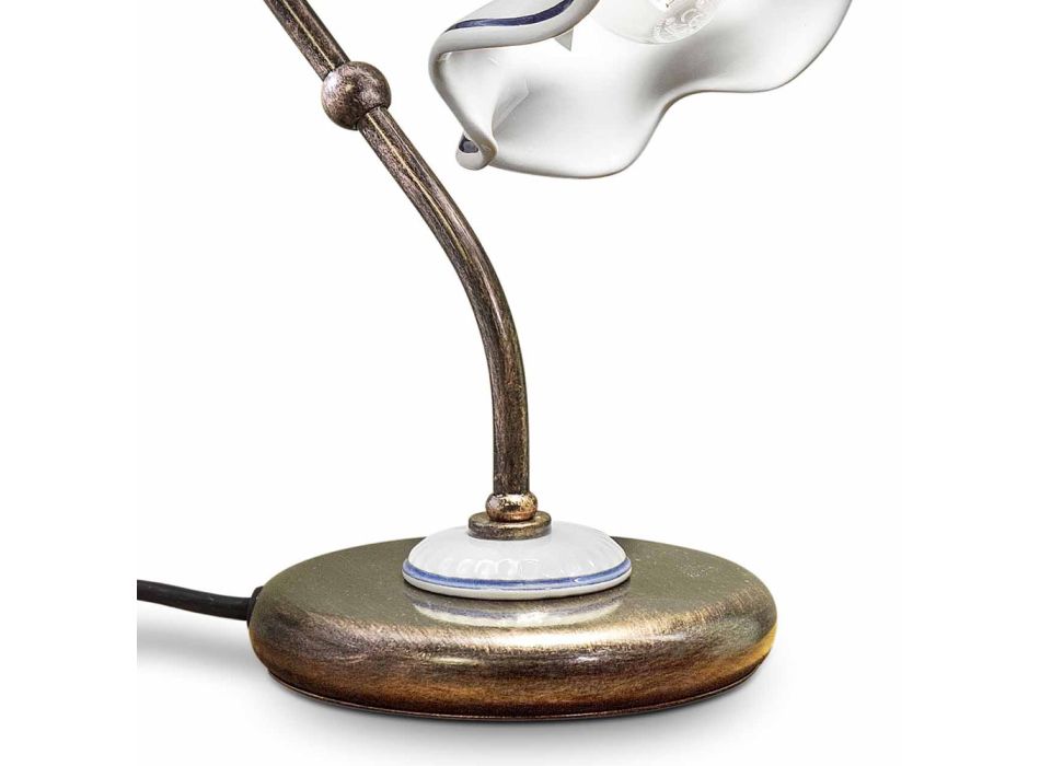 Lampa stołowa Żelazo Ceramiczne Ręcznie Malowane Vintage Artisan - Chieti Viadurini