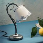 Lampa stołowa Żelazo i ceramika ręcznie malowany efekt haftu - Rawenna Viadurini