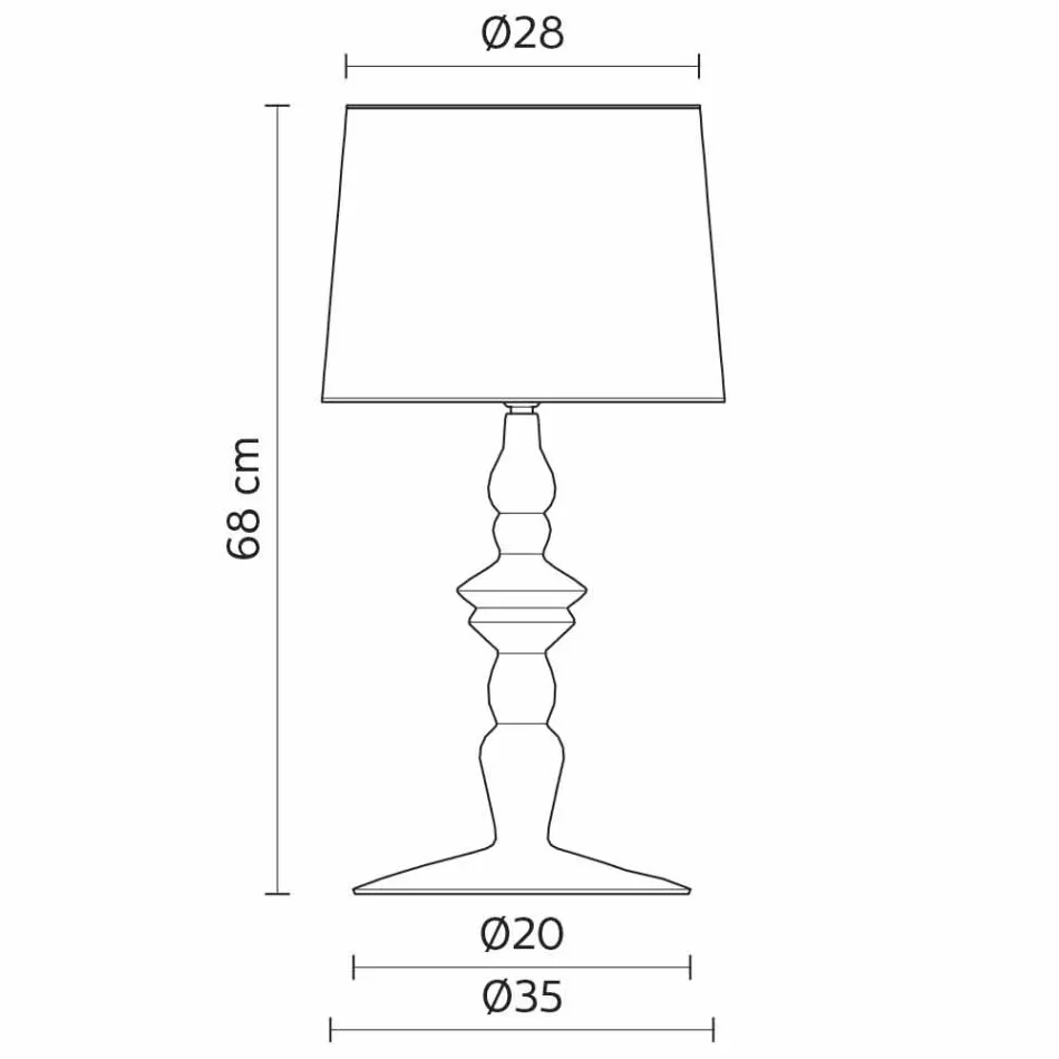 Lampa stołowa z kloszem z białej ceramiki i lnu 2 wymiary - Cadabra Viadurini
