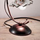 ręcznie malowana i zdobiona żelazem ceramiczna lampa stołowa - Mediolan Viadurini