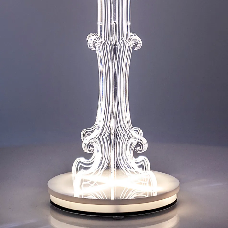 Lampa stołowa Aurel z pleksiglasu w dwóch rozmiarach, wyprodukowana we Włoszech Viadurini