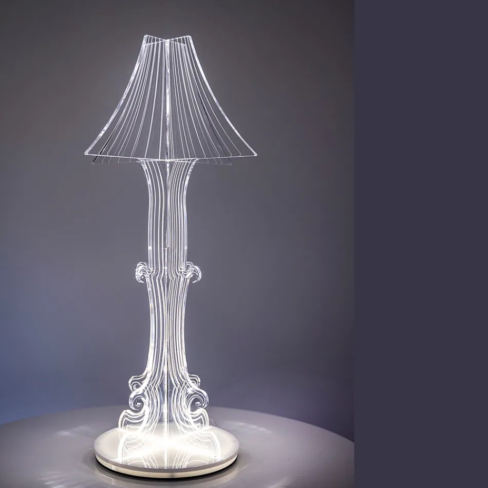 Lampa stołowa Aurel z pleksiglasu w dwóch rozmiarach, wyprodukowana we Włoszech Viadurini