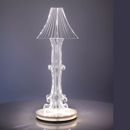 Lampa stołowa Aurel z pleksiglasu w dwóch rozmiarach, wyprodukowana we Włoszech Viadurini
