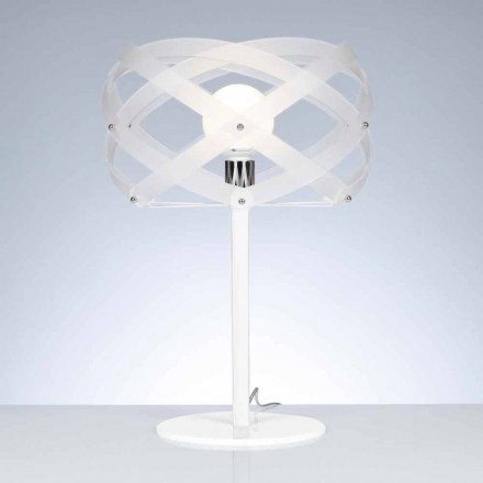 Lampa stołowa z satynowanego białego metakrylatu o średnicy 40 cm Vanna Viadurini