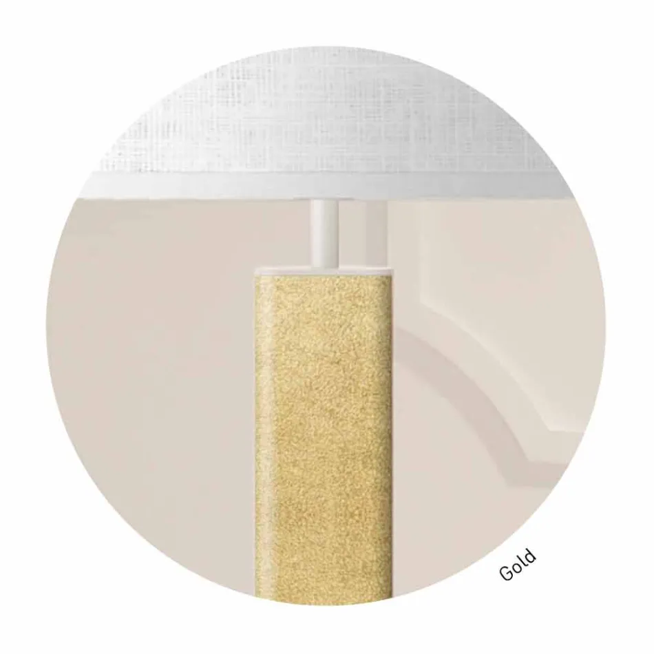 Metalowa lampa stołowa z materiałowym abażurem Made in Italy - Jump Viadurini