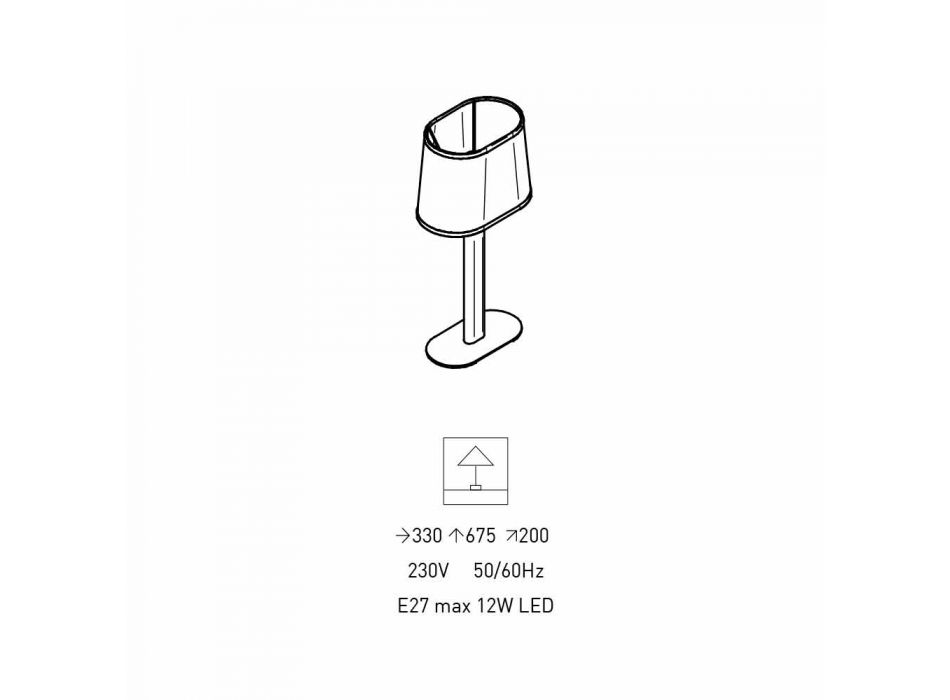 Metalowa lampa stołowa z materiałowym abażurem Made in Italy - Jump Viadurini