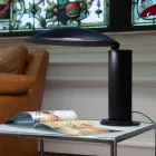 Lampa stołowa z chromu lub czarnego metalu z diodą LED Made in Italy - Orlando Viadurini