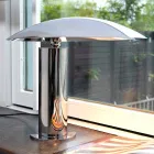 Lampa stołowa z chromu lub czarnego metalu z diodą LED Made in Italy - Orlando Viadurini