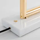 Lampa stołowa z mosiądzu i żywicy z marmurową podstawą Made in Italy - Quizza Viadurini