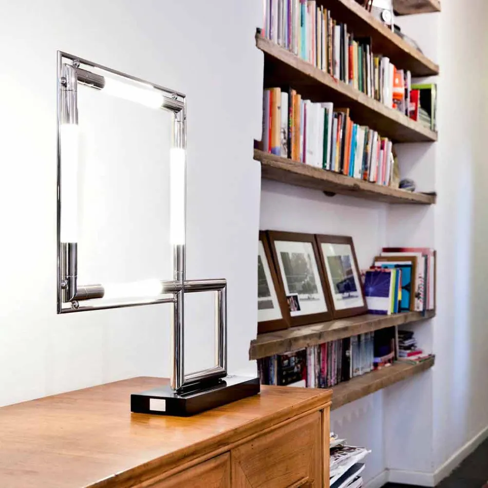 Lampa stołowa z mosiądzu i żywicy z marmurową podstawą Made in Italy - Quizza Viadurini