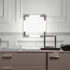 Lampa stołowa z mosiądzu i żywicy z marmurową podstawą Made in Italy - Quizza Viadurini