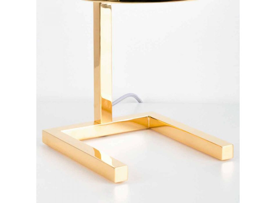 Lampa stołowa z mosiądzu z wykończeniem złotym lub palladowym Made in Italy - Adana Viadurini