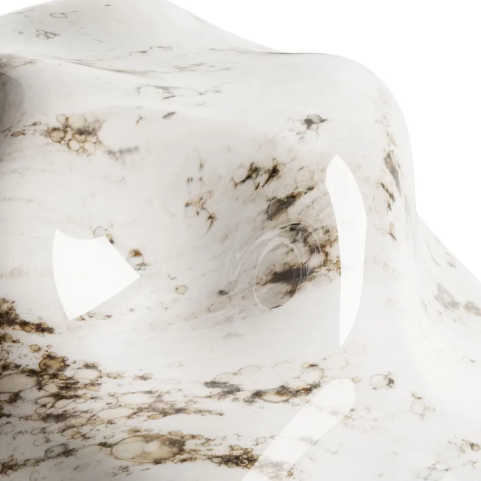 Lampa stołowa z ciemnego mosiądzu i kamiennego szkła Made in Italy - Bottega Viadurini