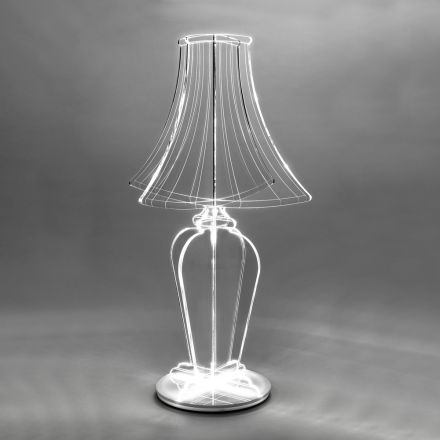 Lampa stołowa z PMMA znakowanego laserowo Made in Italy - Moana Viadurini