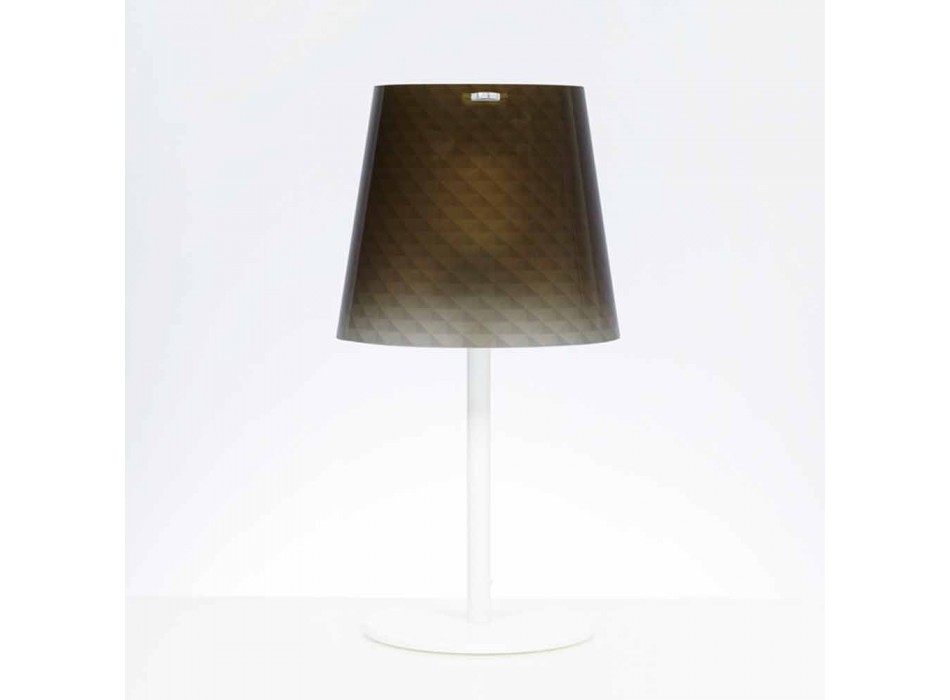 Lampa stołowa z poliwęglanu, dekoracja diamentowa, Rania diam. 30 cm Viadurini