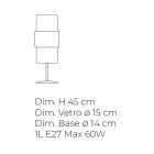 Lampa stołowa z ręcznie dmuchanego szkła w Wenecji i metalu - Satomi Viadurini