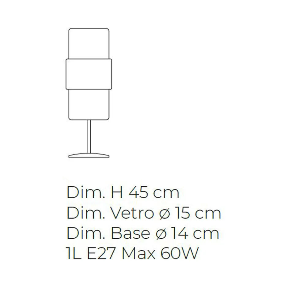Lampa stołowa z ręcznie dmuchanego szkła w Wenecji i metalu - Satomi Viadurini