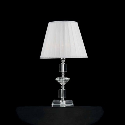 Lampa w przejrzysty tabeli szkła i kryształu Ivy, wykonane we Włoszech Viadurini