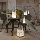 Lampa Stołowa Led z Białego Matowego Szkła Nowoczesny Design - Butelka Viadurini