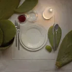 Lampa Stołowa Led z Białego Matowego Szkła Nowoczesny Design - Butelka Viadurini