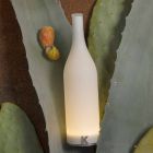 Lampa Stołowa Led z Białego Matowego Szkła Nowoczesny Design - Butelka Viadurini
