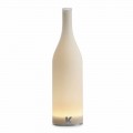 Lampa Stołowa Led z Białego Matowego Szkła Nowoczesny Design - Butelka