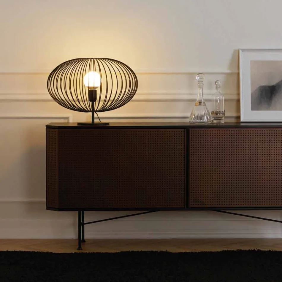 Nowoczesna lampa stołowa z malowanej stali, Ø48xH35 cm, Gabriella Viadurini