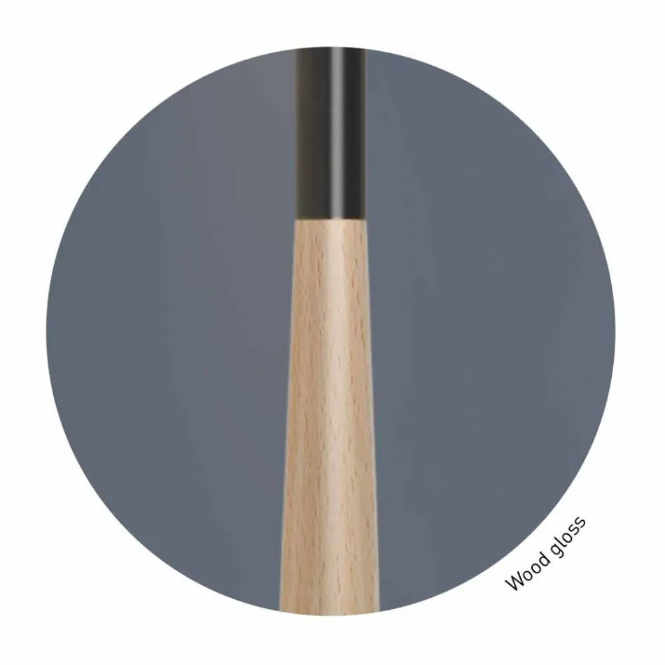 Nowoczesna lampa stołowa z metalu, drewna i organzy Made in Italy - Boom Viadurini