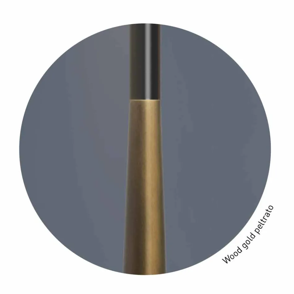 Nowoczesna lampa stołowa z metalu, drewna i organzy Made in Italy - Boom Viadurini