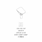 Nowoczesna lampa stołowa z żywicy i białej bawełny Made in Italy - Fiera Viadurini