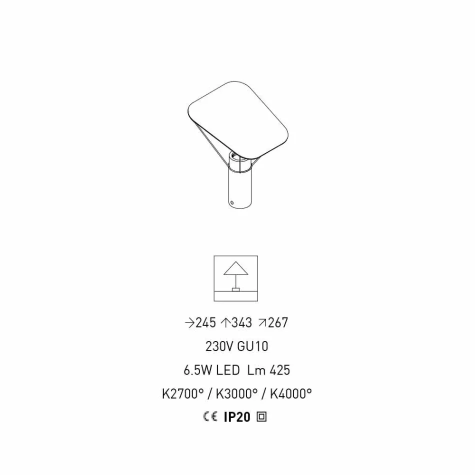 Nowoczesna lampa stołowa z żywicy i białej bawełny Made in Italy - Fiera Viadurini