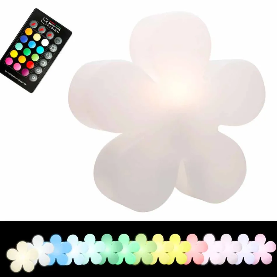 Nowoczesna lampa stołowa lub podłogowa z białego plastiku - Fiorestar Viadurini