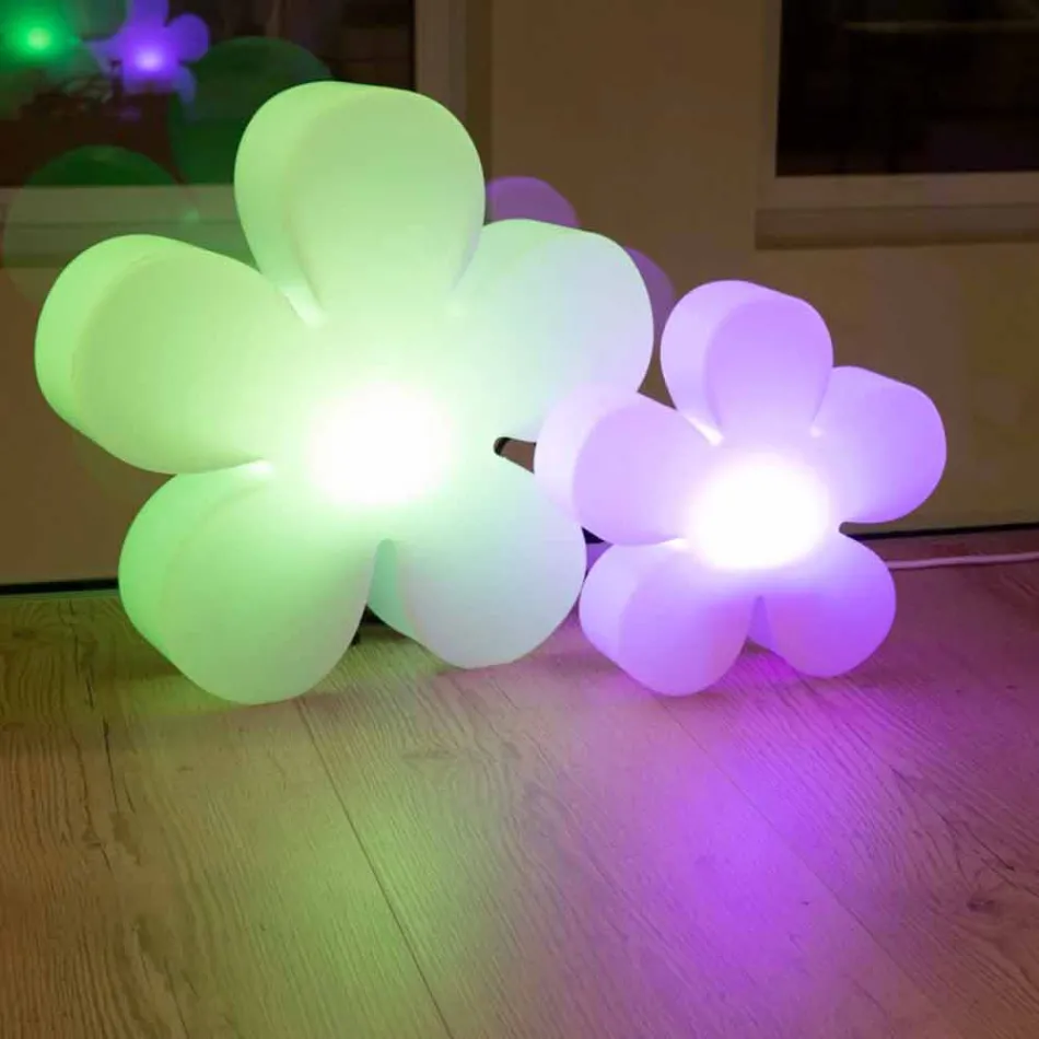 Nowoczesna lampa stołowa lub podłogowa z białego plastiku - Fiorestar Viadurini