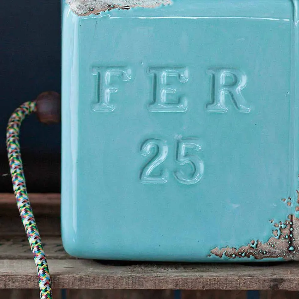 Styl przemysłowa lampa stołowa w ceramicznych i żelaza Valerie Viadurini