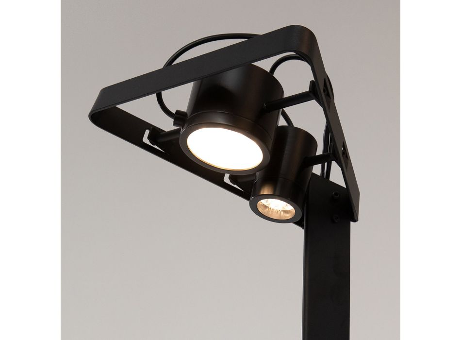 Wysuwana lampa podłogowa aluminiowa matowa czarna konstrukcja drabinkowa - Watchful Viadurini