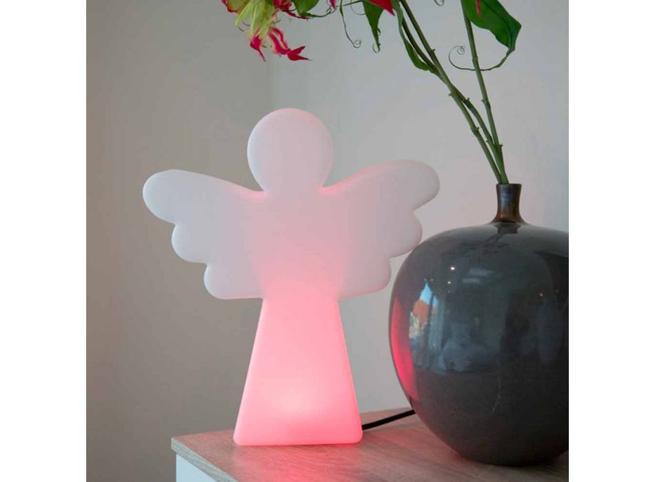 Biała lampa podłogowa E27, Led lub Solar Angel Nowoczesny design - Angelostar Viadurini