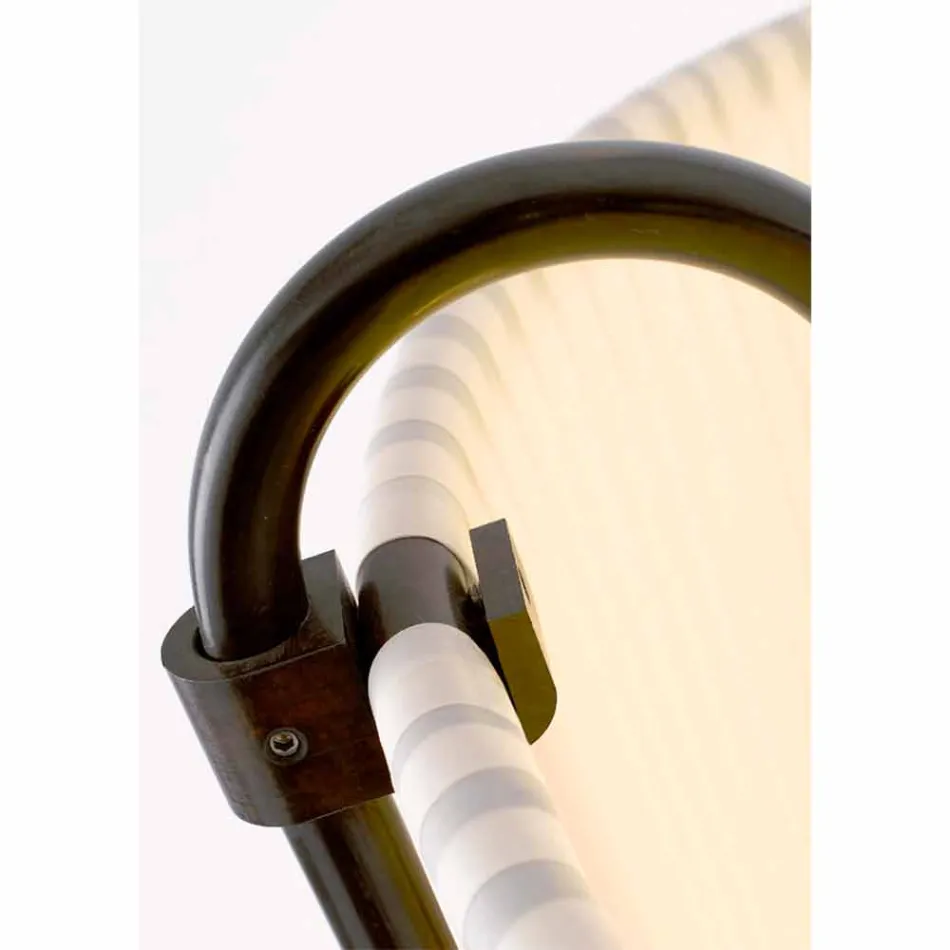 Lampa podłogowa z mosiądzu i tkaniny Hua Hika Viadurini