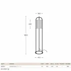 Lampa podłogowa z mosiądzu i tkaniny Hua Hika Viadurini