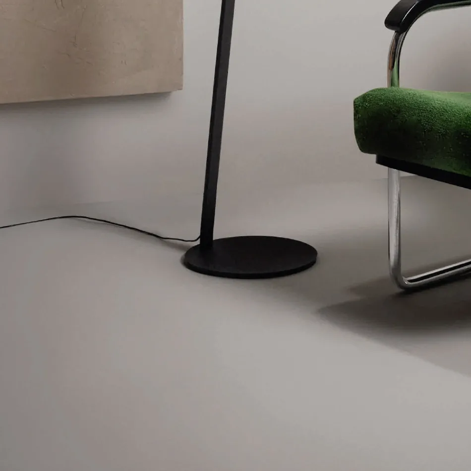 Lampa podłogowa z regulowanym reflektorem i drugim światłem z tyłu - kamfora Viadurini