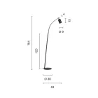 Lampa podłogowa z regulowanym reflektorem i drugim światłem z tyłu - kamfora Viadurini