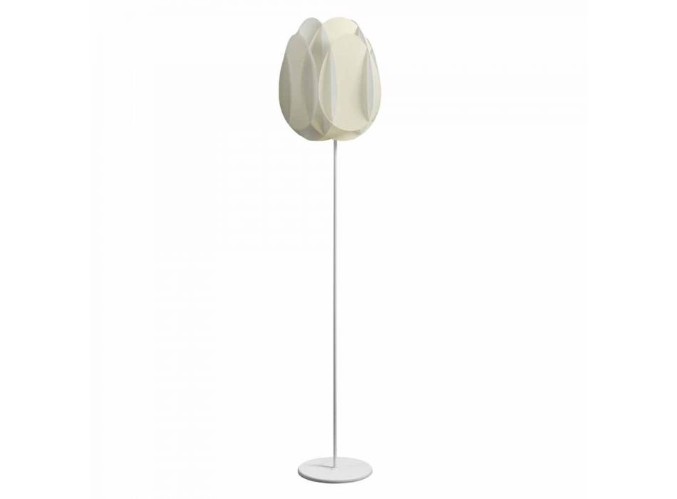 Lampa podłogowa z kloszem z białej perły, średnica 40x195 cm, Lora Viadurini