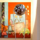 Lampa podłogowa z metalową konstrukcją i zintegrowaną diodą LED Made in Italy - Rione Viadurini