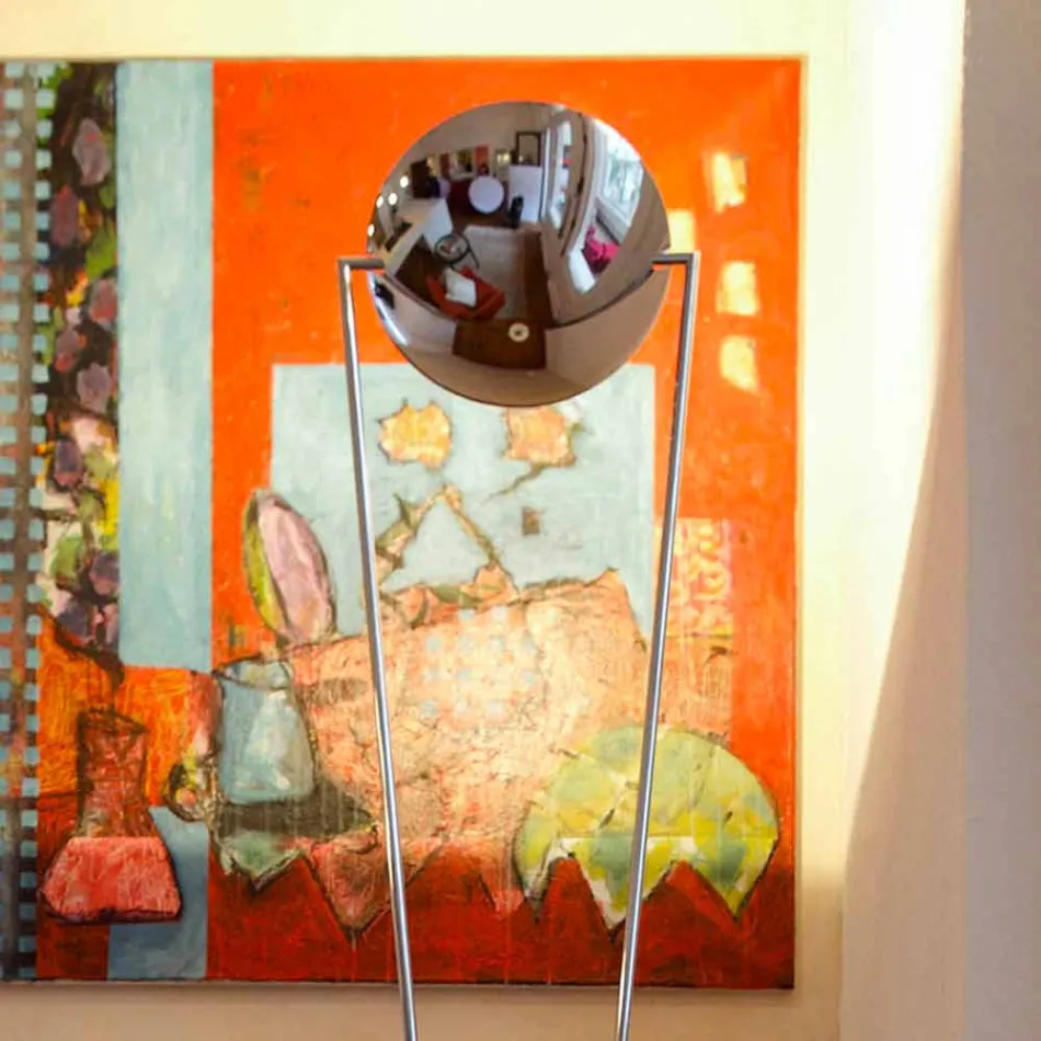 Lampa podłogowa z metalową konstrukcją i zintegrowaną diodą LED Made in Italy - Rione Viadurini