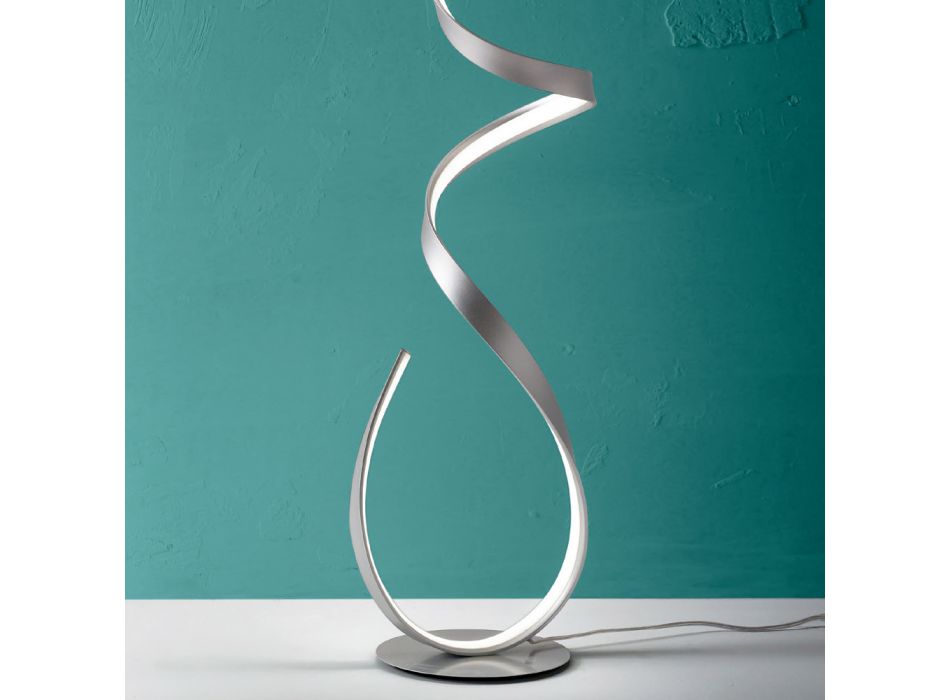 Lampa podłogowa ze strukturą z malowanego metalu ze światłem LED - Lumino Viadurini
