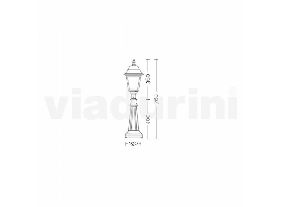 Zewnętrzna lampa podłogowa wykonana z aluminium produkowanego we Włoszech, Aquilina Viadurini