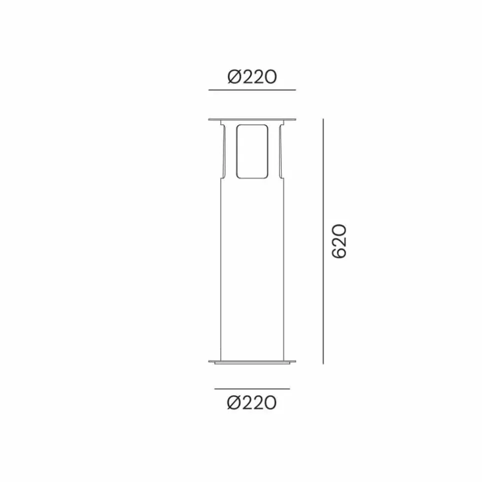 Zewnętrzna lampa podłogowa z żelaza z designerską czapką - Porto od Il Fanale Viadurini